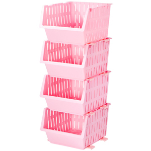 Набір кошиків Violet House Бамбу Pink 1021 22 х 30 х 36 см 4 шт (1021 Бамбу PINK Набір 4 ш) в Чернігові