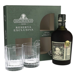 Ром Diplomatico Reserva Exclusiva 0.7 л 40% + 2 склянки (2134449344499) в Чернігові