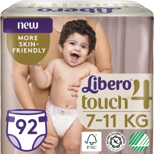 Підгузки Libero Touch 4 7-11 кг одноразові 92 шт (7322541301747) краща модель в Чернігові