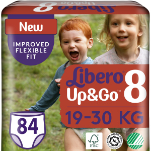 Підгузки-трусики Libero Up&Go 19-30 кг розмір 8 84 шт (7322541481517) в Чернігові