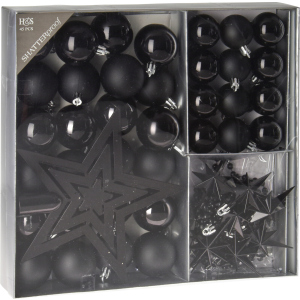 Набір ялинкових іграшок Home & Styling Collection 45 штук Чорний (CAN219540)