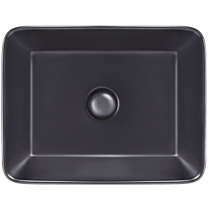 Раковина Qtap Tern Matt black QT172074MBMB з донним клапаном