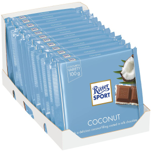 Упаковка молочного шоколаду Ritter Sport з начинкою кокосово-молочний крем 12 шт х 100 г (4000417298607) краща модель в Чернігові