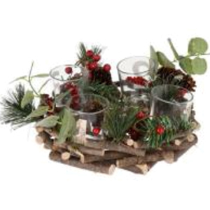 Подсвечник Christmas Decoration для 4 свечей, 22 х 22 х 8 см (YZB004040) лучшая модель в Чернигове