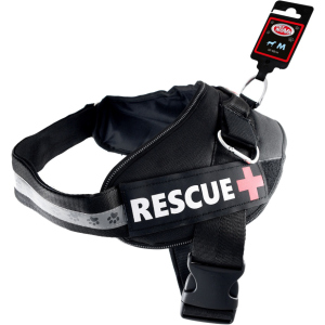 Шлея усиленная Pet Nova Rescue+ M 55-65 см Чёрная (HA-RESCUE-BL-M) (5903031442168) ТОП в Чернигове