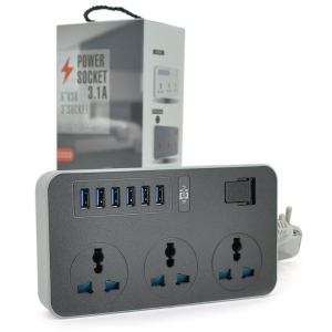 Мережевий фільтр Voltronic ТВ-Т09, 3 розетки + 6 USB, 2 м (2000000089690) краща модель в Чернігові