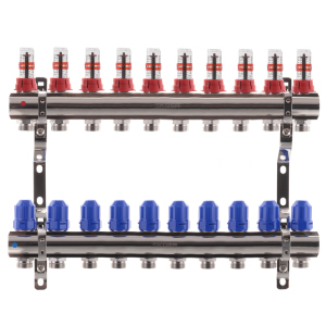 Коллекторный блок с расходомерами KOER KR.1110-10 1”x10 WAYS (KR2647) лучшая модель в Чернигове