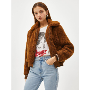 Кожушки Bershka XAZ152755BYFP XS Темно-коричневий (DD8000004547350) ТОП в Чернігові