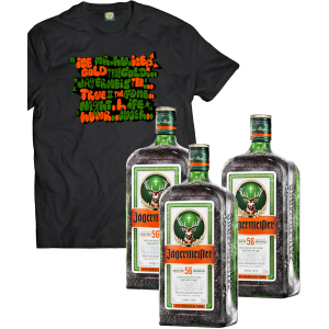 Лікер Jagermeister 0.7 л 35% 3 пляшки (+ексклюзивна футболка) (DESIGN1) p.S (4067700013018_R_S) ТОП в Чернігові