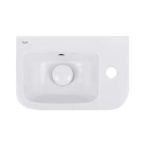 Раковина Qtap Tern 375х245х135 White з донним клапаном QT171110100LW ТОП в Чернігові