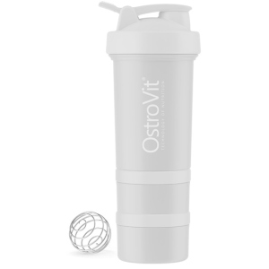 Шейкер OstroVit Shaker Premium with 2 pill boxes and mixing ball 450 мл Светло-серый (5903933903033) ТОП в Чернигове