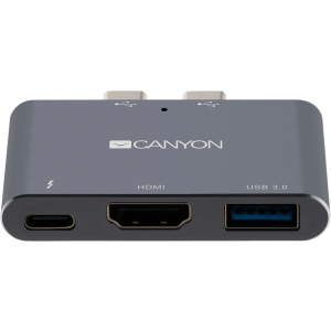 Мультипортовая док-станция Canyon 3-в-1 USB Type C (CNS-TDS01DG) ТОП в Чернигове