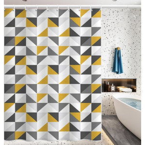 Шторка для ванной Yellow gray triangles 180х200 см (21188) лучшая модель в Чернигове