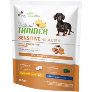 Сухий корм для собак Natural Trainer Dog Sensitive Adult Mini With Salmon з лососем та цільними зернами 800 г (8015699252168)