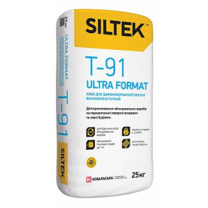 Клей для широкоформатной плитки высокоэластичный Siltek Т-91 ULTRA FORMAT 25кг лучшая модель в Чернигове