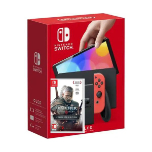 хороша модель Nintendo Switch (OLED model) Neon Blue-Red + Гра The Witcher 3: Wild Hunt Complete Edition (російська версія)