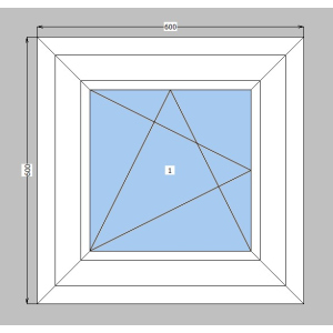 Окно металлопластиковое Koning 70 mm 1-створчатое поворотно-откидное, фурнитура Vorne, 600х600 мм, белое надежный