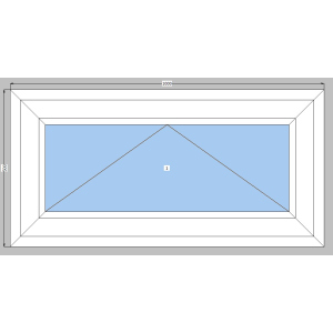 Окно металлопластиковое Brokelman 58 mm 1-створчатое поворотное, фурнитура Vorne, 1000х500 мм, белое