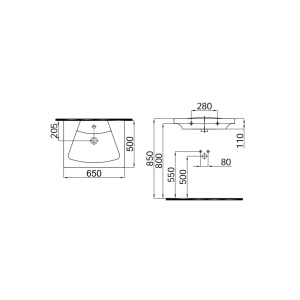 Умивальник 65 см IDEVIT Vega 2801-0505 надійний