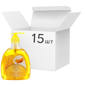 Упаковка рідкого мила Relax з екстрактом меду та молока 500 мл х 15 шт (4820174691387_1) краща модель в Чернігові