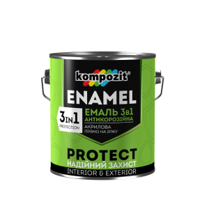 Емаль антикорозійна Kompozit 3в1 PROTECT (0.75 кг) Синя (RAL 5010) ТОП в Чернігові