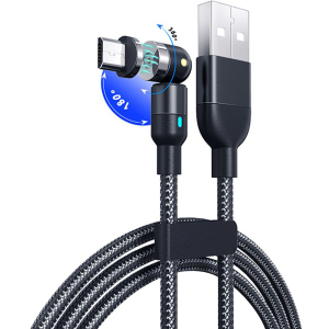 Магнітний кабель XoKo SC-390 Magneto 540° 3 в 1 Lightning - Micro USB - USB Type-C 1 м Black (SC-390MGNT-BK) краща модель в Чернігові