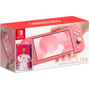 хороша модель Nintendo Switch Lite Coral + Гра FIFA 20 Legacy Edition (російська версія)