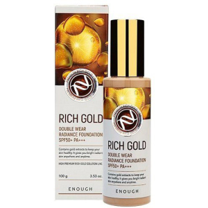 Тональний крем із золотом Enough Rich Gold Double Wear Radiance Foundation SPF50+ PA+++ №21 100 г (8809605871945) краща модель в Чернігові