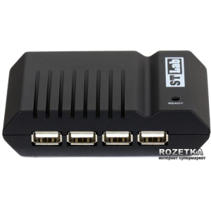 USB USB 2.0 4-х портовий Хаб з блоком живлення STLab (U-181 Black) в Чернигове