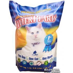 Наповнювач для котячого туалету Litter Pearls TrackLess Кварцовий поглинаючий 1.81 кг (3.8 л) (633843300381) ТОП в Чернігові