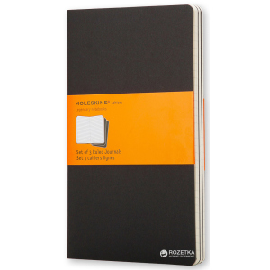 Блокнот Moleskine Cahier 13 х 21 см 80 сторінок у лінійку Чорний 3 шт (9788883704956) краща модель в Чернігові