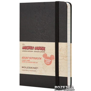 Записная книга Moleskine Disney 9 х 14 см 192 страницы в линейку Черная (9788866137887) ТОП в Чернигове