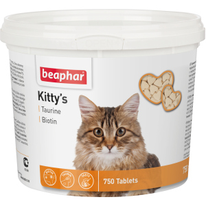 Кормова добавка Beaphar Kittys + Taurine + Biotine з біотином та таурином для кішок 750 таб (12597) (8711231125975) краща модель в Чернігові