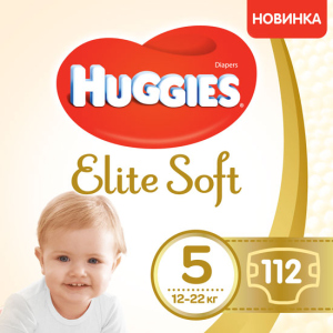 Подгузники Huggies Elite Soft 5 12-22 кг 112 шт (5029054566237) лучшая модель в Чернигове