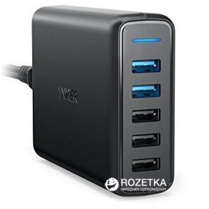 Сетевое зарядное устройство Anker PowerPort 5 with dual QC 3.0 & Power IQ V3 Black (A2054L11)