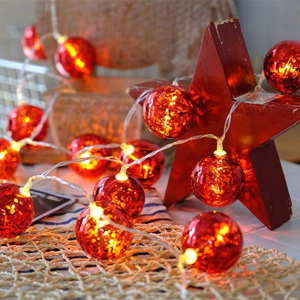 Світлодіодна гірлянда ColorWay Christmas lights ball 6 см 10 LED 1.5 м USB Red (CW-MC-LB10U) ТОП в Чернігові