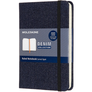 Записная книга Moleskine Denim 9 х 14 см 192 страницы в линейку Берлинская Лазурь (8058647626260) ТОП в Чернигове