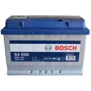 хорошая модель Автомобильный аккумулятор Bosch 74Аh Ев (-/+) S4008 (680EN) (0 092 S40 080)