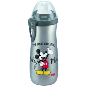 Поильник NUK Disney Mickey Sport з насадкою тяги-штовхай 450 мл чорний з сірим (4008600400684) в Чернігові