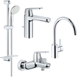 Набір змішувачів GROHE Eurosmart Cosmopolitan 126115MK M-size (23325000+32831000+27926001+32843000) краща модель в Чернігові