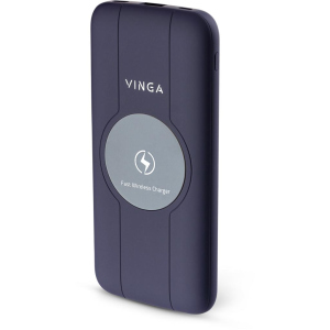 Батарея універсальна Vinga 10000 mAh Wireless QC3.0 PD soft touch purple в Чернігові