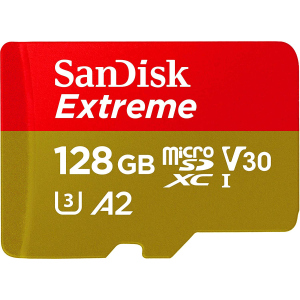 SanDisk microSDXC Extreme V30 128GB C10 UHS-I U3 + SD адаптер (SDSQXA1-128G-GN6AA)