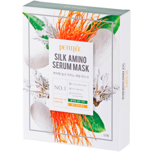 Маска для лица с протеинами шелка Petitfee Silk Amino Serum Mask 10 х 25 г (8809508850030) лучшая модель в Чернигове