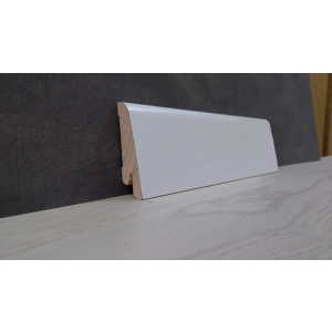 Плинтус деревянный шпонированный Kluchuk White Plinth Євро 60х19х2200 Белый KLW01 лучшая модель в Чернигове