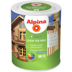 Лазур Alpina Aqua Lasur Fur Holz шовковисто-матовий 0.75 л Прозорий (930375) ТОП в Чернігові