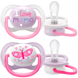 Пустышка ортодонтическая Philips Avent Ultra Air I love... для девочек 0-6 месяцев SCF080/02 (8710103949213) в Чернигове