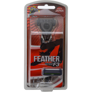 Станок для бритья Feather F3 Кассетный + 2 запасных лезвия (4902470463407) ТОП в Чернигове