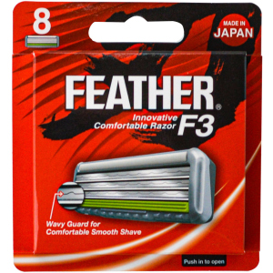 Сменные картриджи для бритья (лезвия) Feather F3 8 шт (4902470254135) надежный