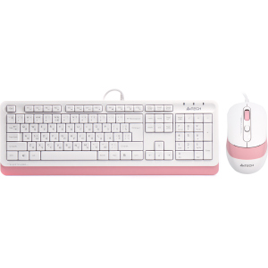 Комплект проводной A4Tech F1010 Pink/White (4711421947367)