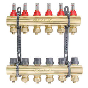 Коллектор теплого пола в сборе Wezer WF-6B с расходомерами надежный